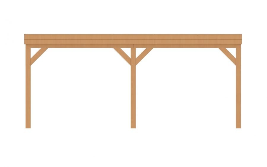 Aanbouw veranda Sublime plat dak - 600 x 400 cm