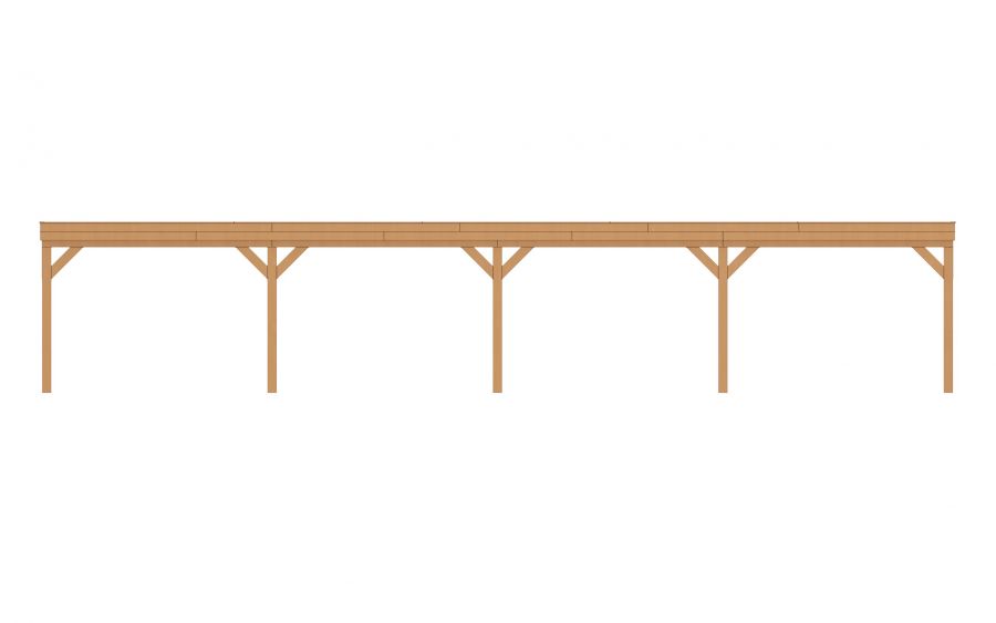 Aanbouw veranda Sublime plat dak - 1400 x 400 cm