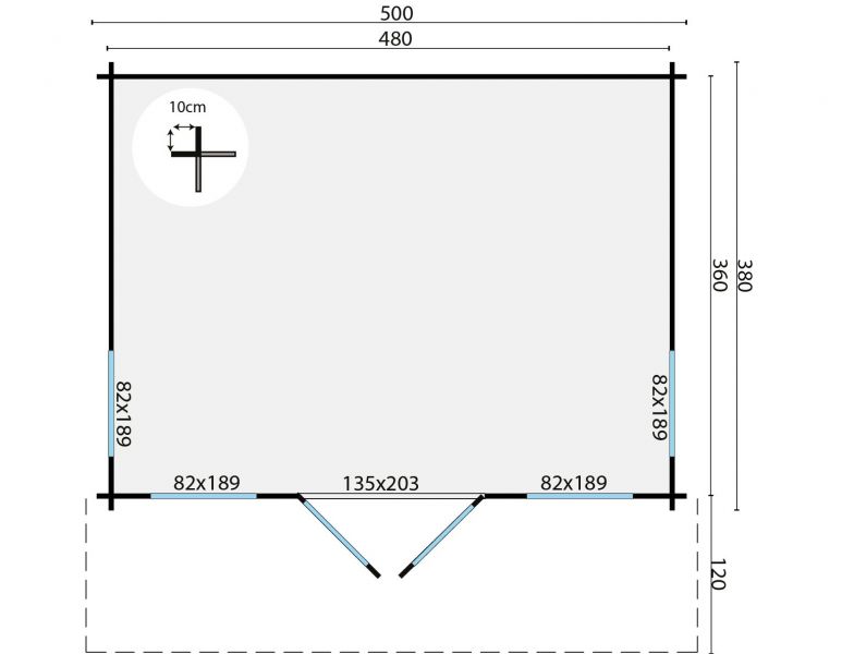 Blokhut yorick - plattegrond