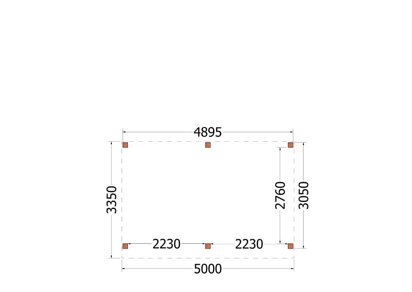 Trendhout plat dak traditioneel overkapping 500x335x260 cm geschaafd Douglashout - zaag- en bouwpakket
