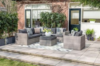 Cayman II loungeset 4-delig organic grey / donker antraciet