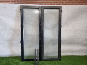 Dubbele steellook deur – dubbel glas, met scharnieren (206 x 150 cm) - SALE25135