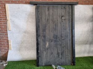 Enkele zwarte deur – met kozijn en sluitwerk (228 x 134 cm) - SALE25136