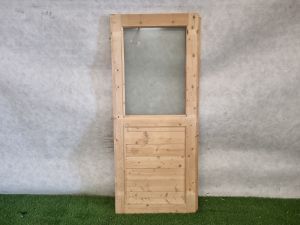 Enkele houten deur – linksdraaiend, dubbel glas (ruit kapot) – 180,5 x 76 cm - SALE25137