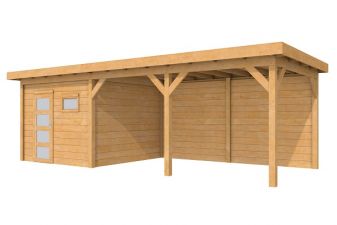 Tuinhuis Raaf Blank 302,5x302,5 cm + luifel 500 cm