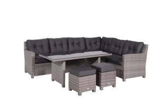Blue bird lounge-diningset - 5-delig - rechts - organic grey - reflex black