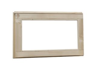 Woodvision Vast raam melkglas 72x45 cm - Groen geïmpregneerd