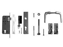 Aluminium klinkstel met cilinderslot t,b,v, poort op stalen frame inclusief duimen