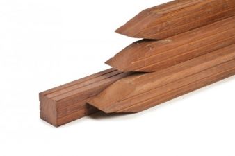 Azobé palen geschaafd 2 V-groeven 8,5x8,5x400 cm