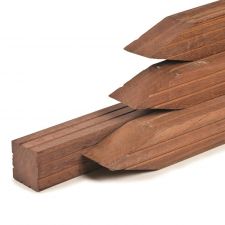Azobé palen geschaafd 2 V-groeven 8,5x8,5x305 cm