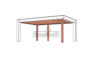 Buitenverblijf Verona 575x400 cm - Plat dak model links