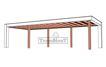 Buitenverblijf Verona 915x400 cm - Plat dak model links