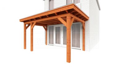 Aanbouwveranda Lucca 460x325 cm - Plat dak model links