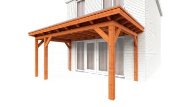 Aanbouwveranda Lucca 525x325 cm - Plat dak model links
