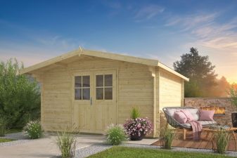 Tuindeco Torrent blokhut 400x400 cm 34 mm vuren red class wood geïmpregneerd