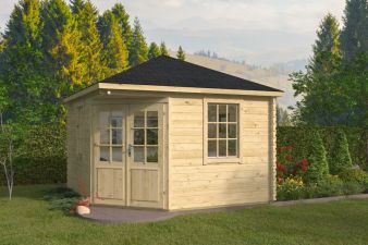 Tuindeco Nilsson blokhut 350x350 cm 44 mm vuren red class wood geïmpregneerd