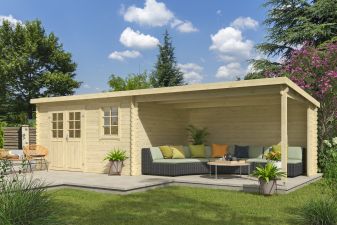 Blokhut Aida 800 400x295 cm + luifel 390 cm