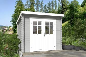 Blokhut Indi 230x230 cm - Platinum Grey-Wit gecoat main