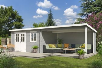 Blokhut Aida 760x275 cm - Platinum Grey-Wit gecoat main