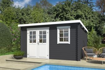 Blokhut Amira 380x275 cm - Carbon Grey-Wit gecoat main