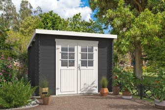 Blokhut Nadia 275x275 cm - Carbon Grey-Wit gecoat main