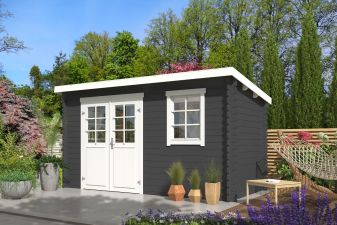 Blokhut Amira 380x175 cm - Carbon Grey-Wit gecoat main