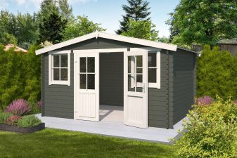 Blokhut Dallas 376x292 cm - Green Grey-Wit gecoat main