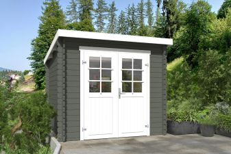 Blokhut Indi 230x230 cm - Carbon Grey-Wit gecoat main