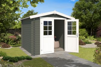 Blokhut Ingo 250x250 cm - Coating Green-Grey-Wit gecoat