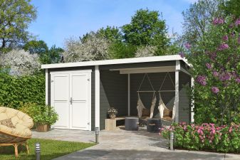 Tuinhuis Finn 450x250 cm - Green Grey-wit gecoat - main