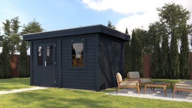 Lugarde Select Modern tuinhuis Breda 388x250cm - Zwarte olie