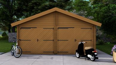 Dubbele garage 44 mm - 595x800 cm - geïmpregneerd