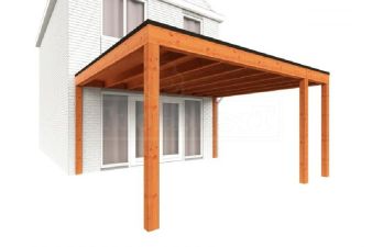 Trendhout Aanbouwveranda Modena 470x485 cm - model rechts