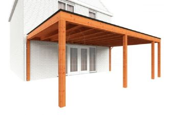 Trendhout Aanbouwveranda Modena 695x485 cm - model rechts