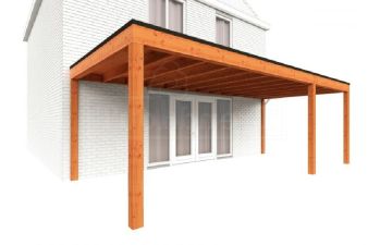 Trendhout Aanbouwveranda Modena 730x365 cm - model rechts