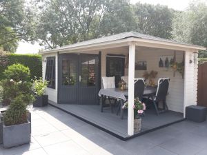 Blokhut 3055Z - 300x300cm + luifel 275cm - Spijkenisse