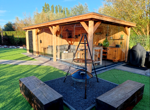 Trendhout Siena overkapping 880x415 cm Lariks/Douglas blank - Totaalpakket