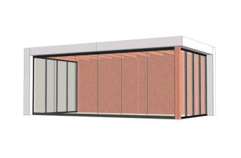 Buitenverblijf Verona 625x335 cm - Plat dak model links - combinatie 1