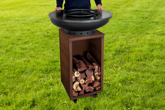Barbecue Camarada Base Corten top Black - Incl. houtopslag - Ø70cm