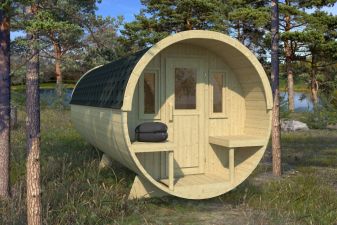 Camping Barrel 4.8 - 206x480 cm - incl. dakshingles - thermisch gemodificeerd hout