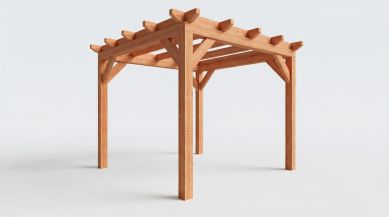 Bouwpakket overkapping 346x346 cm fijnbezaagd Douglas