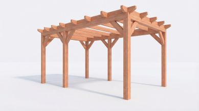 Bouwpakket overkapping 524x346 cm fijnbezaagd Douglas