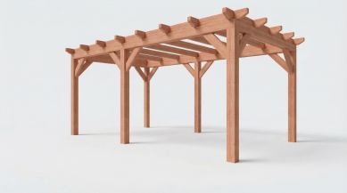 Bouwpakket overkapping 584x346 cm fijnbezaagd Douglas