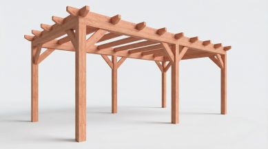 Bouwpakket overkapping 637x346 cm fijnbezaagd Douglas
