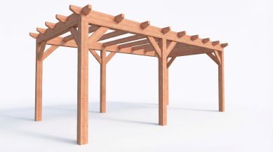 Bouwpakket overkapping 648,5x346 cm fijnbezaagd Douglas