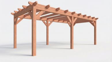 Bouwpakket overkapping 701,5x346 cm fijnbezaagd Douglas