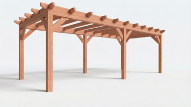 Bouwpakket overkapping 766x346 cm fijnbezaagd Douglas