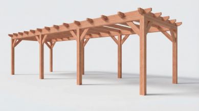 Bouwpakket overkapping 992,5x346 cm fijnbezaagd Douglas
