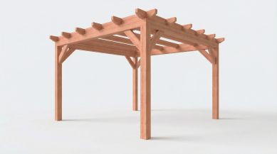 Bouwpakket overkapping 410,5x410,5 cm fijnbezaagd Douglas