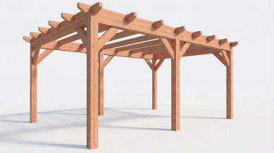 Bouwpakket overkapping 584x410,5 cm fijnbezaagd Douglas